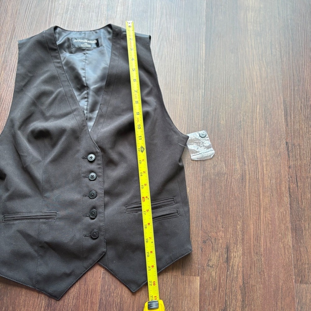 NWT Norma Kamali Revolve Black Satin Back Cinch Suit Vest M Designer Minimalist - Picture 6 of 8